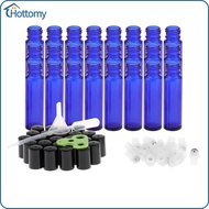 24 Pcs 10ml Glass Roller Bottles w/Steel Roll Ball for Oils Perfume Liquids