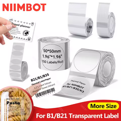 Niimbot B1 B21 Transparent Self-adhesive Label Paper For Mini Portable Thermal Label Maker Printer C
