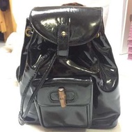Gucci bamboo bagpack 漆皮背包 vintage