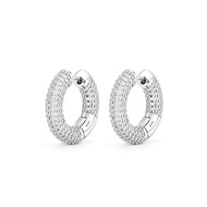 GUDUD | Black Full Diamond Silver Earrings for Men