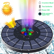 น้ำพุอ่างอาบน้ำนกพลังงานแสงอาทิตย์น้ำพุพลังงานแสงอาทิตย์4W ไฟ LED หลากสีและหัวฉีด7หัวสำหรับบ่อเลี้ยงปลาสระว่ายน้ำกลางแจ้ง