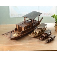 Chinese Style Boat Jiangnan Awning Decoration Solid Wood Large Ship Model Sailing Ship Craft Ship Wa