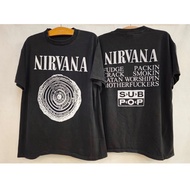 ✨✨💯เสื้อยืดผ้าฝ้ายแท้ เสื้อNirvana เสื้อผ้าฟอก ผ้าเฟดbio S-5XL