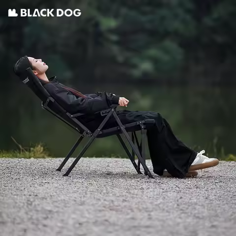 Naturehike BLACKDOG Camping Folding Chair Adjustable 600D Oxford Carbon Steel Outdoor Beach High Bac