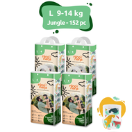 [Bundle of 4] Nino Nana MegaCase Diapers Pants L, Jungle (9-14kg)