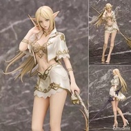 24cm Anime Game Lineage Paradise II White Elf Female Mage Take Wand 1/7 Standing Figure Model