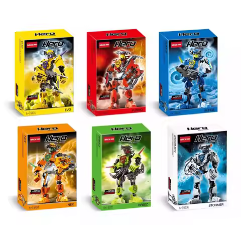 Hero Factory Star Warrior Bionicle Building Blocks Furno Evo Combined Robot Mech Model Bricks Set To