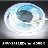 JMOO 5/10M แถบไฟ LED COB ยืดหยุ่น ไฟเส้นสายยาว ความหนาแน่นสูง 252leds DC 24V RA90เปลี่ยนฟรี 3000K 40