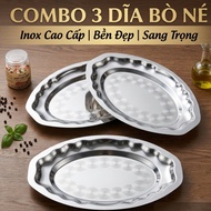 Combo of 3 stainless steel mango seed plates, 430 stainless steel shallow mango seed plate, fish ste