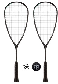 HEAD Speed 120SB Unisex Carbon Squash Racket Twin Pack - Black