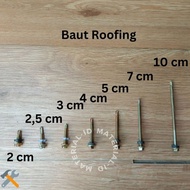 Baut Roofing Skrup Roping 2,5 3 4 5 7 10 CM Atap Asbes Fiber Spandek