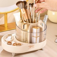 [Homyl478] 360 Rotating Makeup Brush Organizer Storage Organizer Comb Lipstick Rack Desk Organizer C