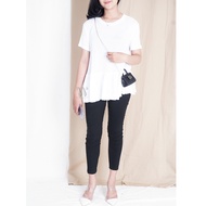 ABOUND RIBBED BABYDOLL SHORT SLEEVE WOMEN'S BLOUSE