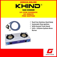 KHIND Stainless Steel Gas Double Gas Stove GC7125
