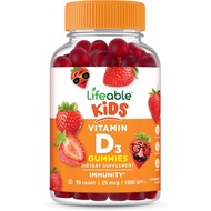 Lifeable Kids Vitamin D Gummies | Vitamin D3 1000iu | Great Tasting Vitamin D3 Gummies | D3 for Stro