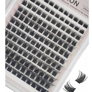 144pcs Cross Voluminous DIY Segmented Eyelashes, Natural Curly, Independent Lash Extension 8-16mm 0.