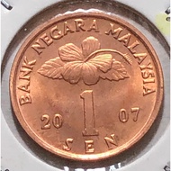 1 Sen 2007 ( BU ) Malaysia Bunga Raya