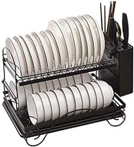 Space Saving Dish Rack 2-Tier Metal Dish Drying Rack Drying Organizer Storage Shelf Drainer For Dishes Bowls Utensils Dish Drying Rack Dish Drying Rack