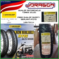 DUNLOP MOTORCYCLE TIRE 100/70-14 WITH FREE DUNLOP SHIRT AND TIRE SEALANT (OFFICIAL TIRE OF MIO GEAR