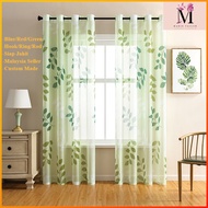 [3 Color] Langsir Jarang Corak Daun / Floral Design Sheer Curtain Sliding Door Window Voile Tulle / Tirai Langsir Raya