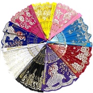 (ALIZA ACCESSORIES) folding wedding hand fan / Japanese satin hand fan/ dance fan accessories