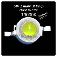 Led 5W 1 MATA 2 CHIP/ bluewhitewarm white lampu senter lampu tembak penerangan diy dll hpl chip 5 wa