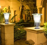 โคมหัวเสาโซล่าเซลล์สแตนเลสSolar Cell LED แบบรุ่นทันสมัยวินแทรจเปลี่ยนหมุนหลอดได้ว่ายสวยหรูเปลี่ยนหลอ