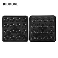 KIDDOVE Pool Ball Tray, 16 Holes Plastic Billiard Ball Tray, Billiard Accessories Black Billiard Bal
