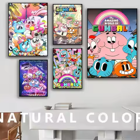 The Amazing Funny W-world Of Gumball DIY Sticky Poster Waterproof Paper Sticker Coffee House Bar Hom