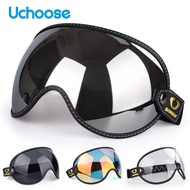 SOMAN Retro Motorcycle Goggles Universal Bubble Visor UV Protection Vintage Motorbike Riding Glasses