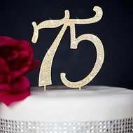 CIEHER 75th Birthday Cake Topper Metal Rhinestones Premium 75th Birthday Cake Toppers Cheers to Happ