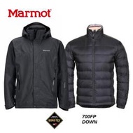 【速捷戶外】美國 Marmot 土撥鼠 31500 男Goretex 兩件式(內層羽絨外套)防水透氣外套(黑),登山雨衣