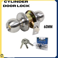 Tombol Pintu Bulat/ Entry Door Knob Handle Lock Set Stainless Steel Finish