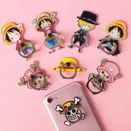 Anime One Piece Stand Holder Luffy Straw Hat Mobile Phone Metal Finger Ring Lldty