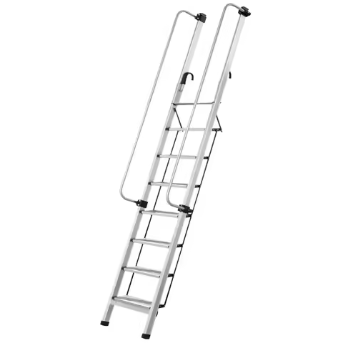 Attic ladder Household aluminum alloy stairs with handrails Lifting ladder Indoor thickened aluminum
