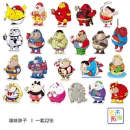 Fatty anime cartoon character stickers, personalized luggage, travel box, scooter, tablet computer stickers
