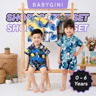 Baby Short Sleeve Set 0-6 Years Baju Lengan Pendek Seluar Pendek Bayi Cotton Soft Fabric Beach Wear
