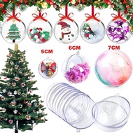 3-7cm Transparent Christmas Balls Ornaments Open Plastic Ball Fillable Bauble Plastic Transparent Ba