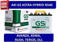 AKI MOBIL AKI BASAH MOBIL AKI GS HYBRID AKI GS ASTRA ASLI ORIGINAL TYPE NS40 12 VOLT 32 AMPERE AKI MOBIL Toyota Avanza Rush STARLET Daihatsu Xenia Terios GRANDMAX LUXIO TARUNA  SUZUKI CARRY  KATANA JIMMY APV  ESCUDO ESTEEM FUTURA  MITSUBISHI T120 SS