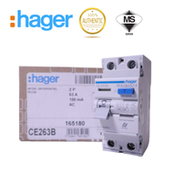 Hager 40A / 63A 2Pole 100mA / 30mA ELCB RCCB with SIRIM Approve