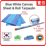 ~ ELEPHANT KING  Blue White Roll Canvas Sheet 6ft X 36ft/Canvas sheet (6ft x 30ft)