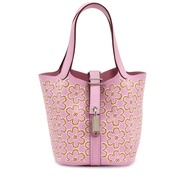 Hermès Mauve Sylvestre Swift Lucky Daisy Micro Picotin Lock 14 Palladium Hardware, 2022