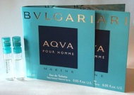Bvlgari AQVA Marine Pour Homme by Bvlgari (2x) Eau de Toilette 1.5ml - 0.05 oz. Sampler Vial Spray. 