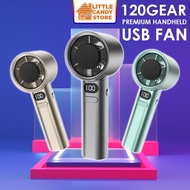 150 Gears Handheld Fan Strong Wind Mini Fan Portable High Speed LED Digital Kipas Mini Rechargeable