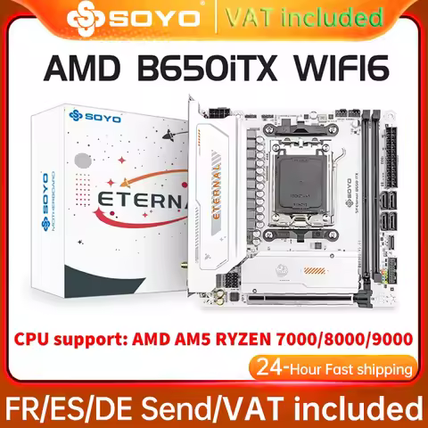 SOYO B650ITX AMD Motherboard AMD Ryzen AM5 DDR5 Supports CPU 7000 8000 9000 Processors Pcie5.0x16 Pc
