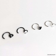 Sterl Sterling Silver Flashing Diamond Three-Claw Earrings Korean Unique Earrings Earrings Hoop Earr