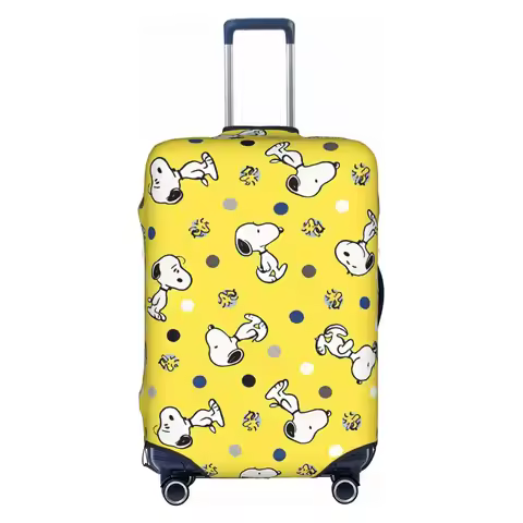 Custom Snoopy Woodstock Cartoon Beagle Luggage Cover Protector Cute Travel Suitcase Protective Cover