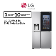 LG 635L Side-by-Side with InstaView &amp; Door-in-Door GC-X257CSES Inverter Fridge in Noble Steel finish Refrigerator GCX257CSES / 635L GC-X257CQES / GCX257CQES (Matte Black) Peti Sejuk