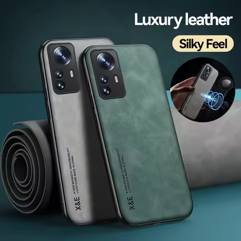 Leather Car Magnetic Holder Case For Xiaomi Mi 12 Lite 12S Pro 12X Xiaomi12 Mi12 Mi12S Ultra Matte F