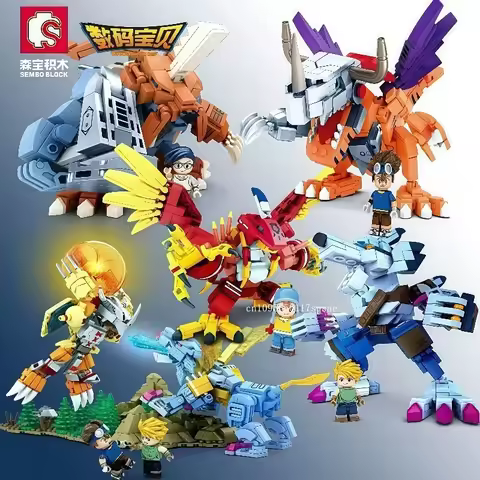SEMBO Building Block Digiton Adventure Garuru Mon Agumon Anime Model Educational Assembly Childrens 